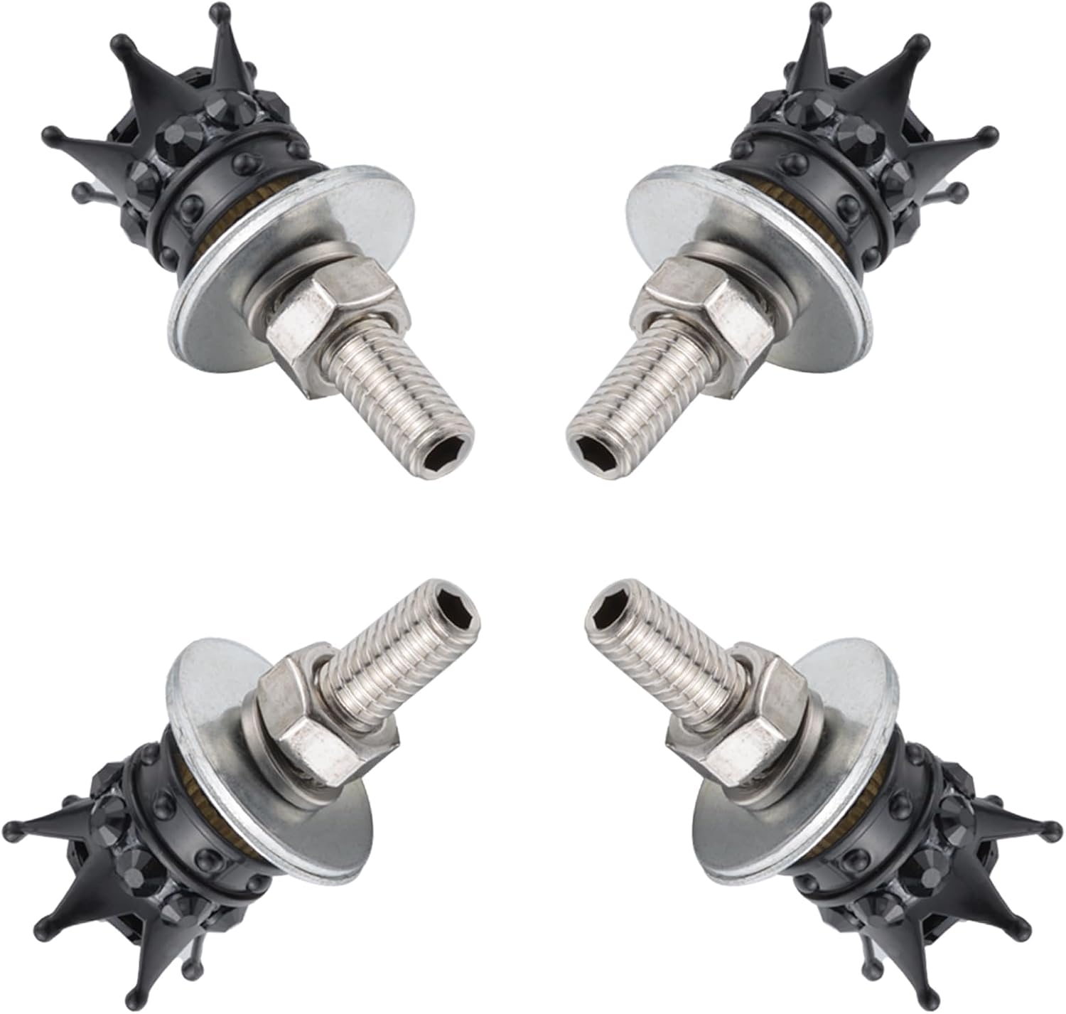Lunsom License Plate Screws Fastener Bling Mounting License Plate Bolts License Plate Screws Kits Compatible with Car Motorcycle,4 PCS (Black)