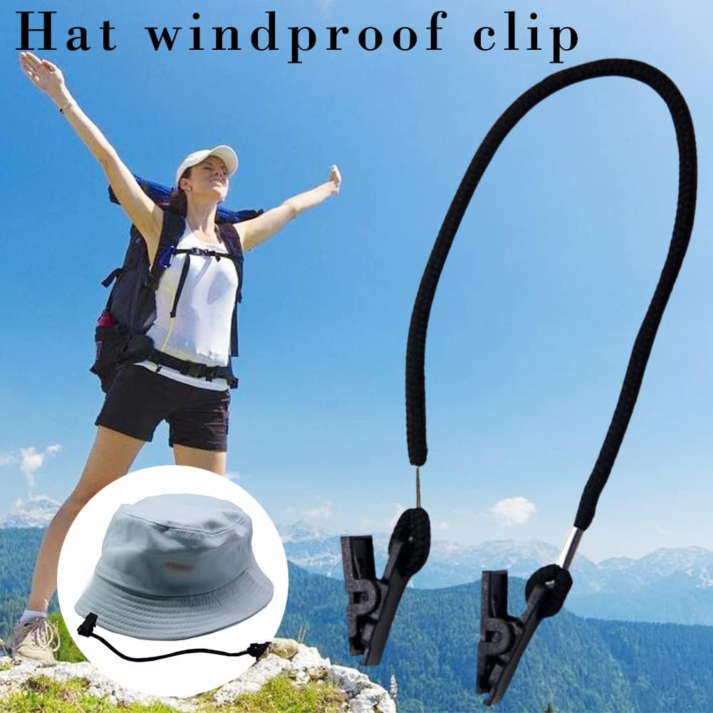 Clip retenedor de sombrero, 3 unidades 26 cm, resistente al viento, para escalada, pesca, camping