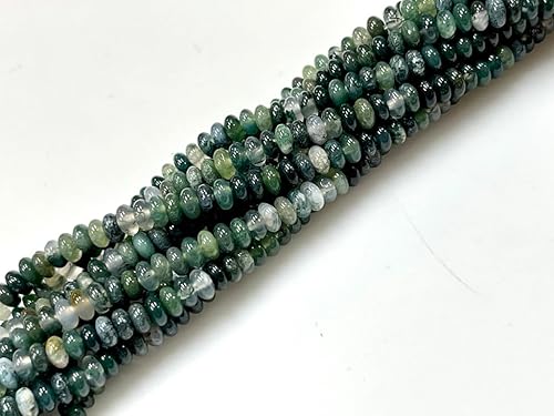 Miniatura 3 de Heishi - Cuentas de piedras preciosas naturales de jade verde de 0.157 x 0.079 in, hebras sueltas de 16 pulgadas de largo, cuentas sueltas de