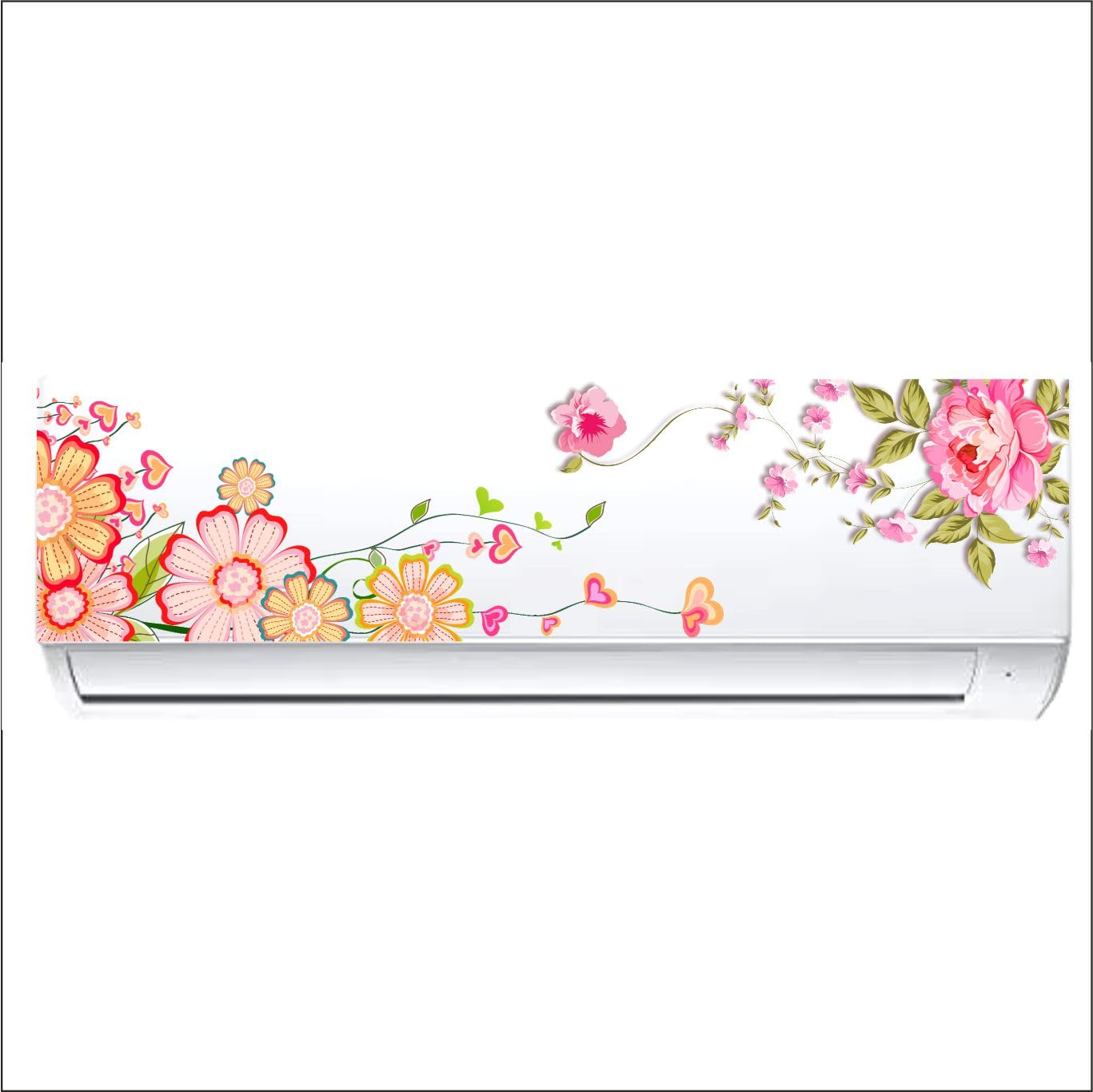 Decals Creation™ AC Sticker Floral Split Wall Stickers Conditioner Clourfull Ac Sticker for Home Living Office Ac Wall Sticker-image-47
