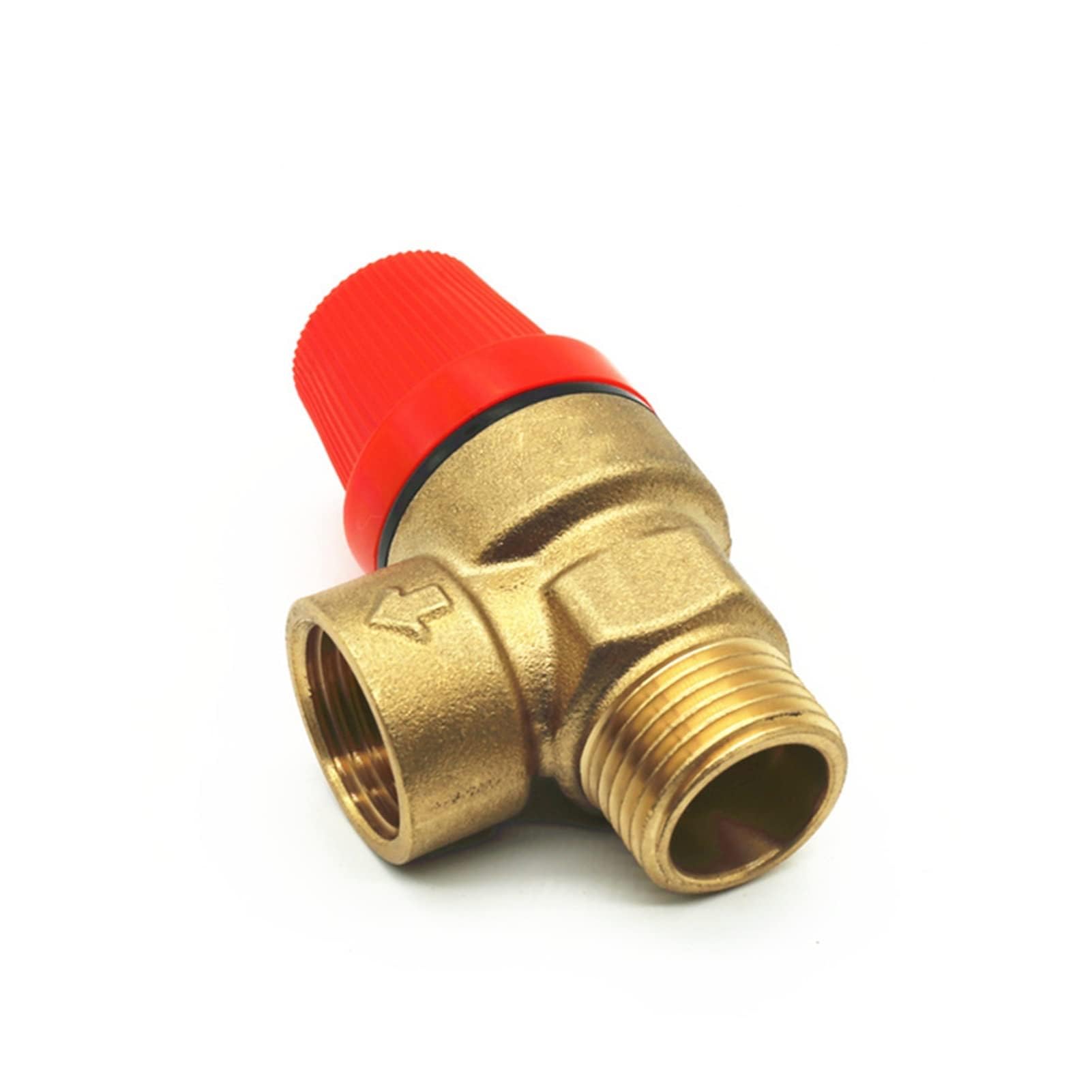 HDPHCRIUN Valve 1/2" BSP Male to Female Thread Brass Safety Release Pressure Drain Relief for Solar Water Heater(10bar)