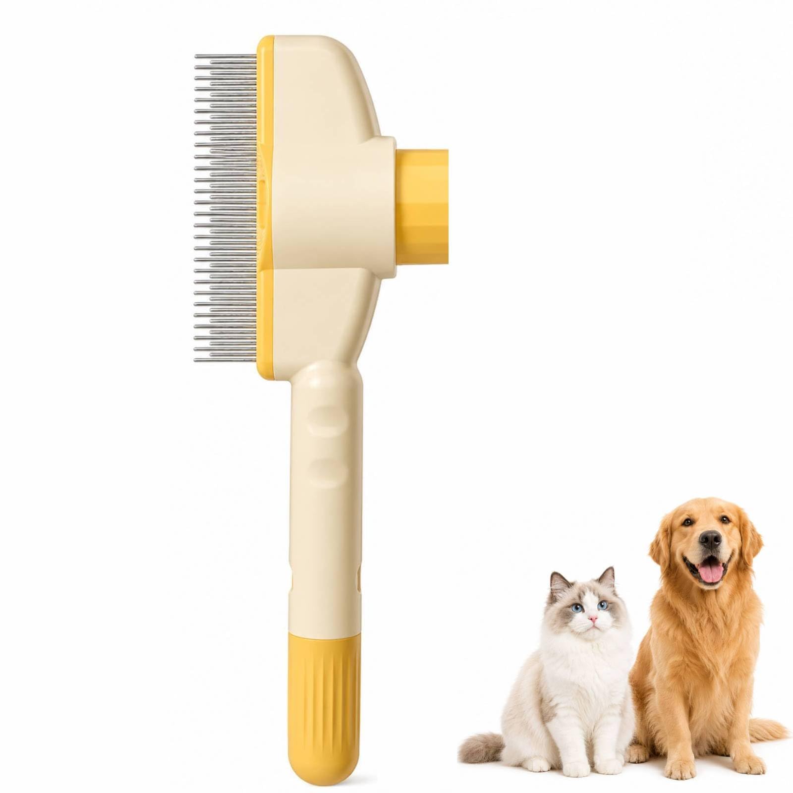 Pet Grooming Comb, Cat Comb Dog Comb, Rotatable Self-Cleaning Grooming Tool