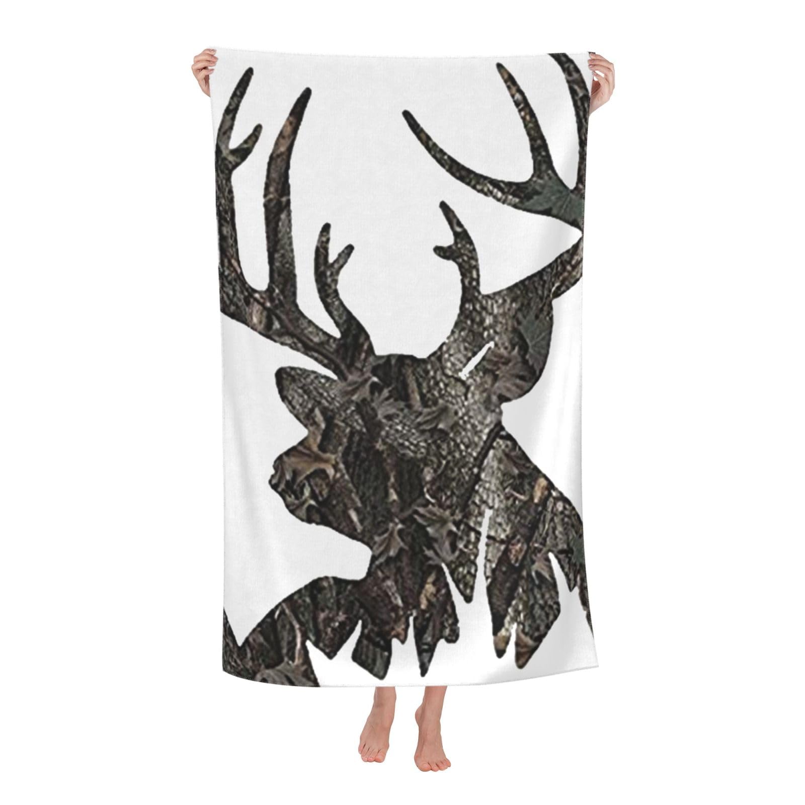 LSRCPD Beach Towel Deer Hunting Camouflage Microfiber Beach Towels Blanket Oversized Tropical Big Extra Large XL Pool Towels Quick Dry Sandproof for Women Girls Kids