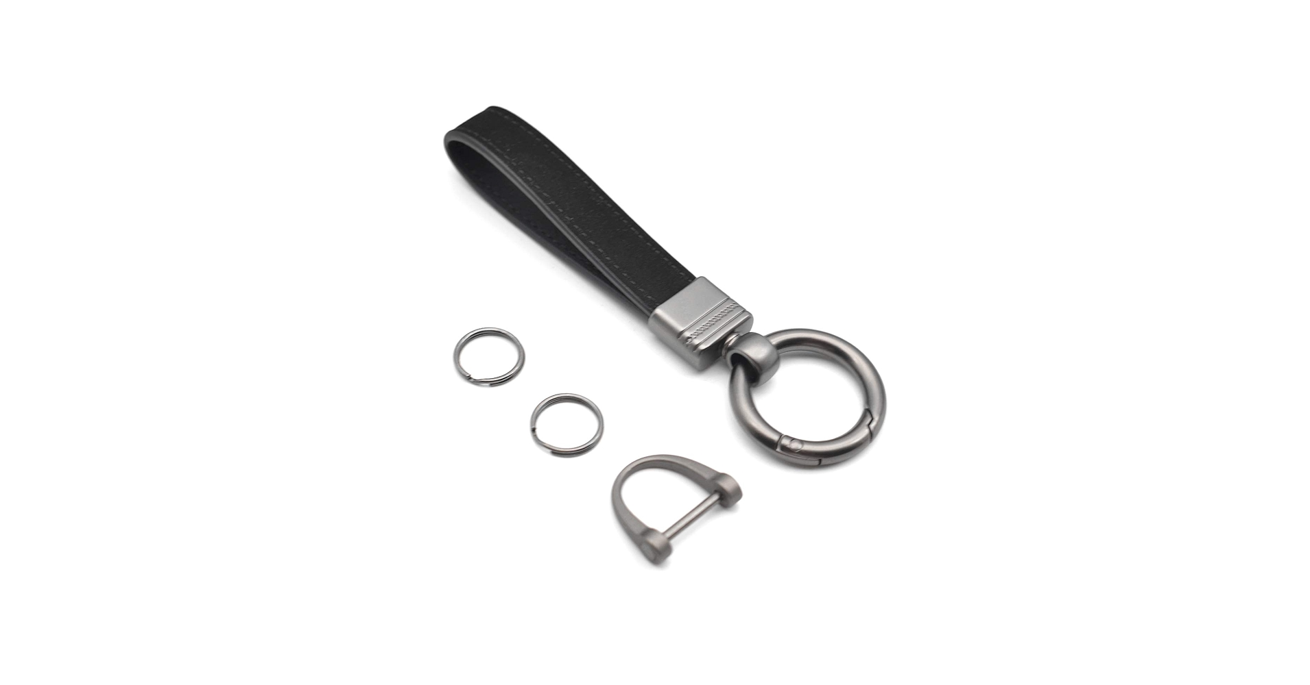 【最安値】Llife LEATHER KEY CHAIN TKYPZY Leather Car Keychain Key Fob with Anti-Lost D-Ring