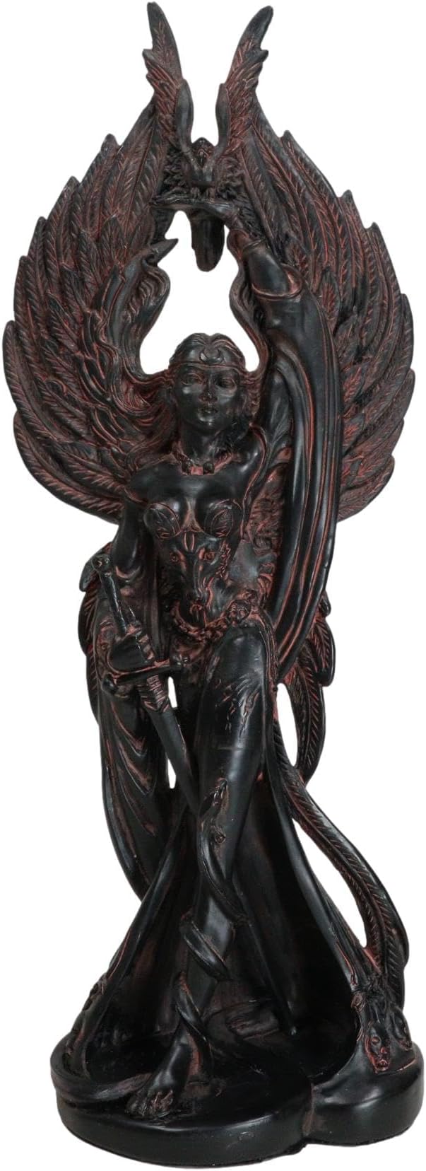 Ebros Gift Irish Celtic War Goddess Morrigan The Phantom Queen Statue Valkyrie Counterpart Battle Pose Figurine Home Decor Statue Triple Goddess Danu Mythology Represents Circle of Life and Death