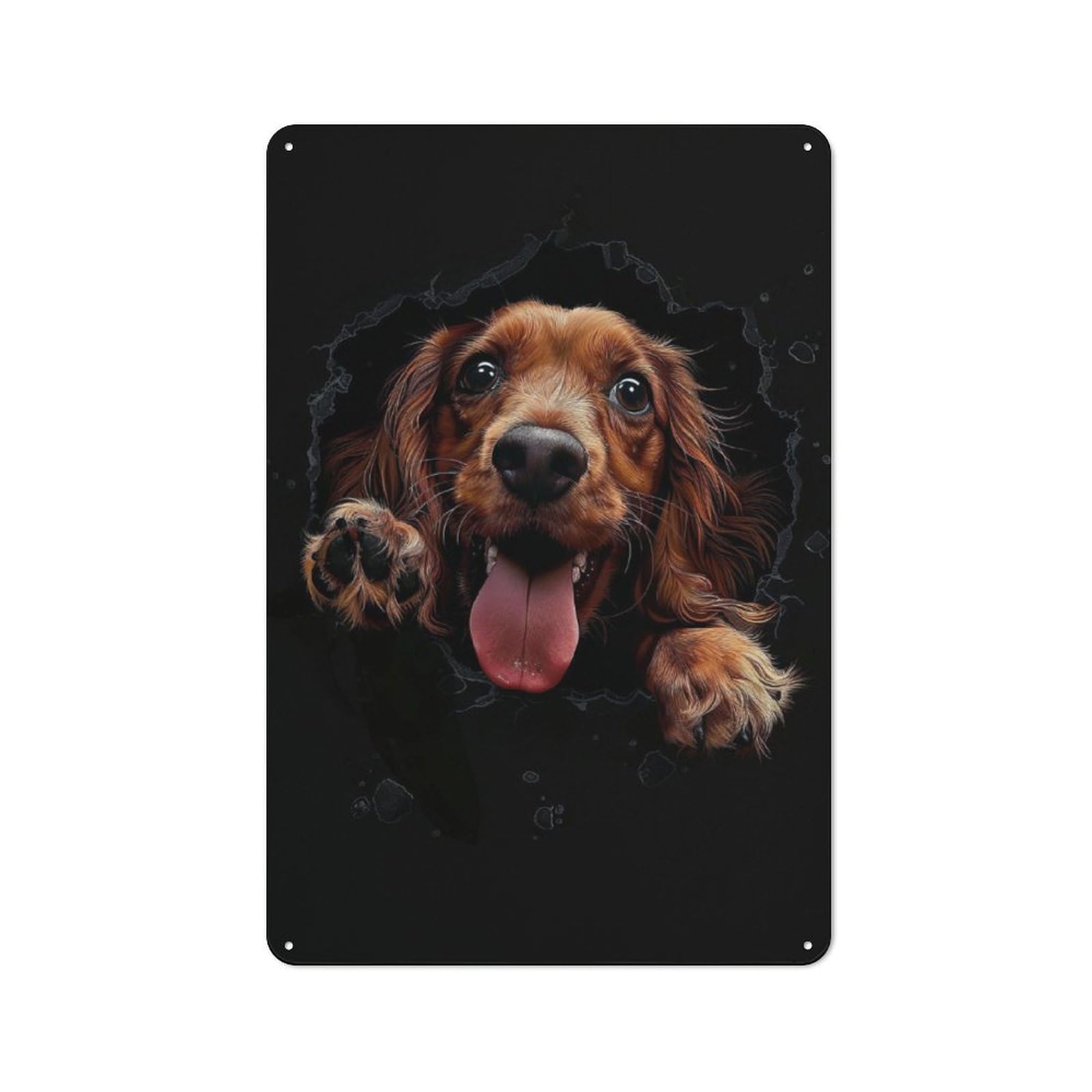 Junmoney Sussex Spaniel Vintage Printed Metal Sign 30X20cm For Workshop Wall, A Decorative Gift For A Newly Furnished Workshop
