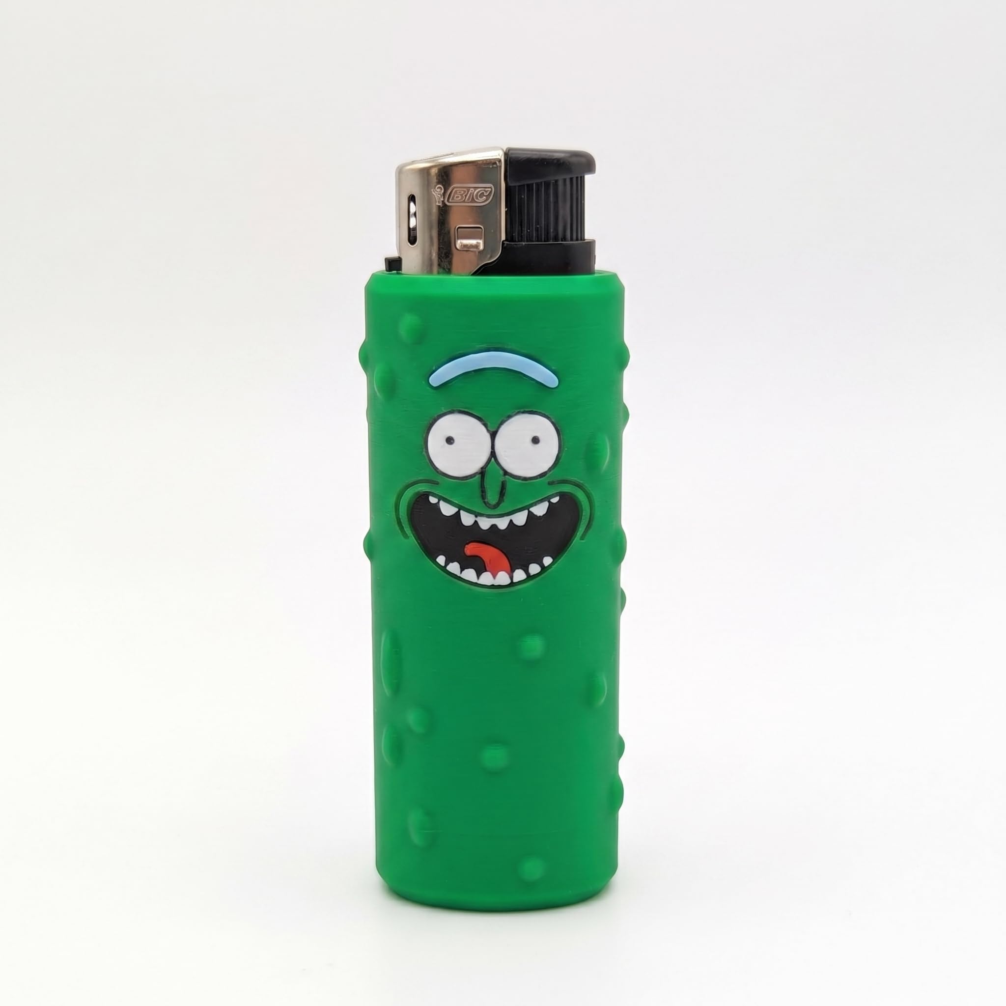 Vikson International® Pickle Rick Lighter Cover - I'm Lighter Rick! - 3D Ribbed Textured Sleeve with Integrated Spring Fit for Standard Oval Lighters - Rugged Multiversal Accessory (Pickle Green)-image-15