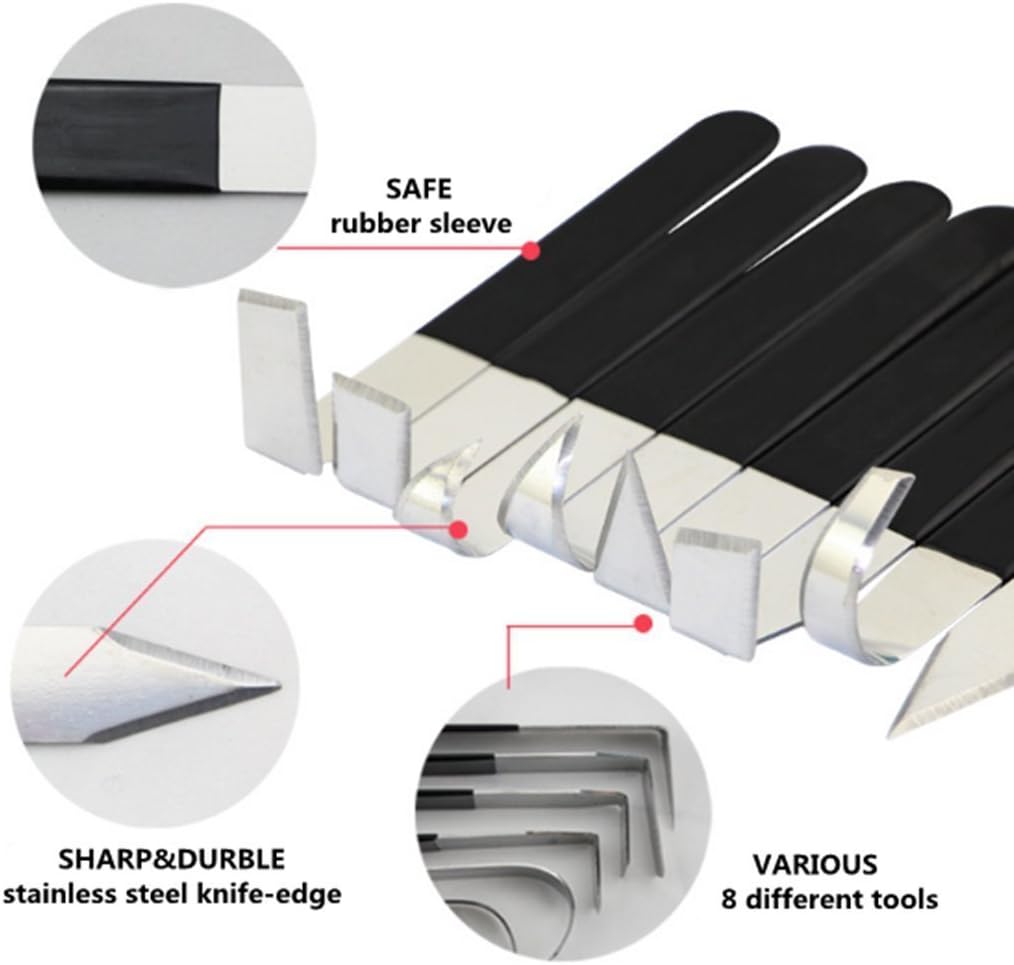 NYKKOLA 8pcs/lot Steel Knives Hand Tool Sets As One Used for Carving, Shaping, Clay Sculpture, Modeling : Arts, Crafts & Sewing