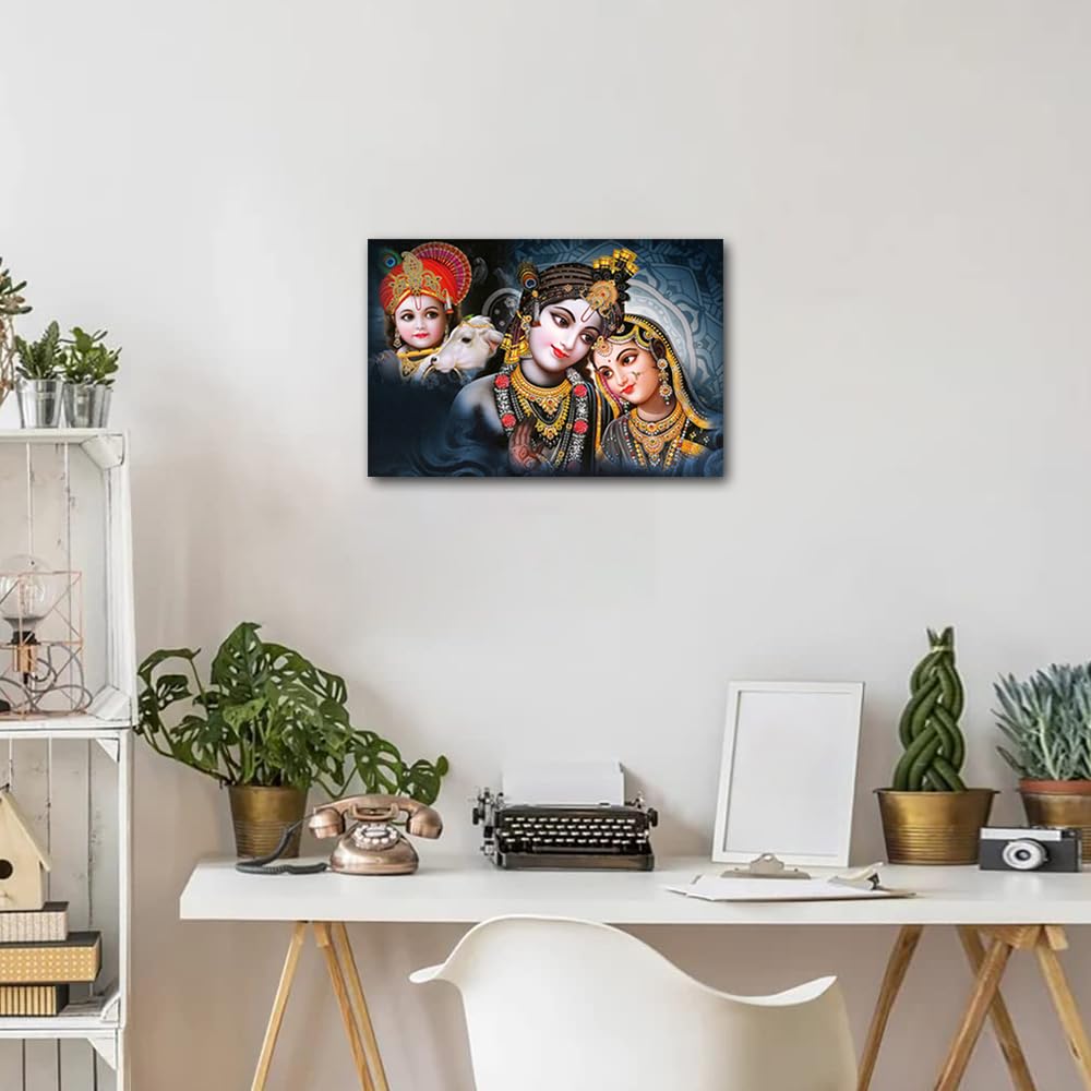TISHIRON Lord Ganesha Pictures Wall Art Ganesha Hindu God HD Pictures Paintings for Living Room 1 Panel Canvas Artwork House Modern Decor Giclee Framed Ready to Hang Posters and Prints 18x12in - Image 4
