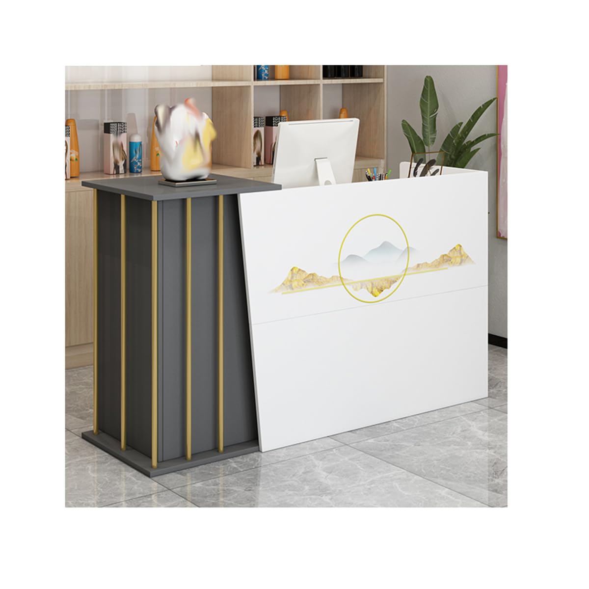 Comptoir pour salon de réception – Design simple et moderne pour supermarchés, supérettes, hôtels, bars et magasins de vêtements