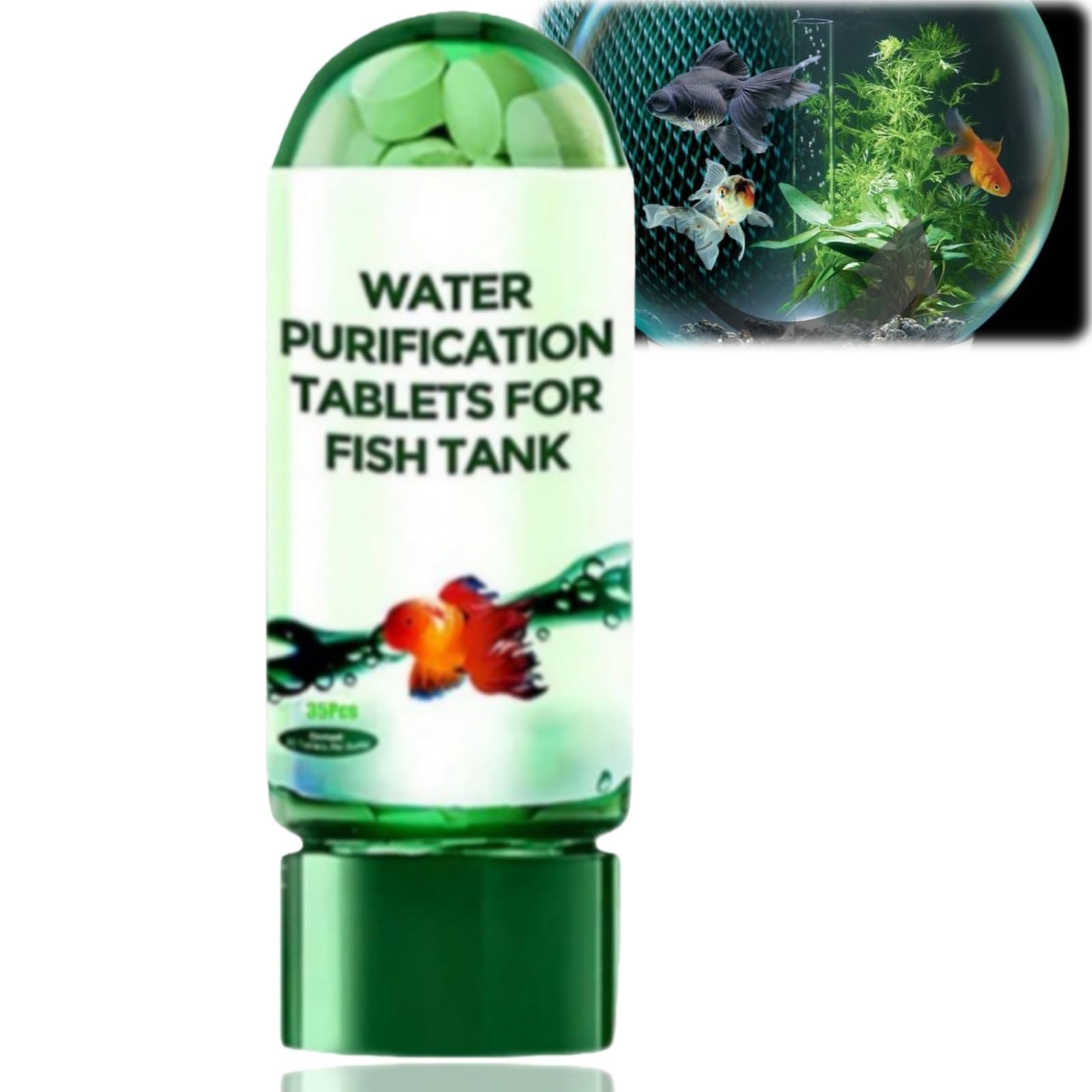 Water Purifying Tablets for Fish Tan,Powerful Aquarium Water Purification Tablet,Algae Remover Fi-sh Ta-nk,Fish Tank Cleaner,Fi-sh Ta-nk Water Treatment,Non-Irritating,Safe for all Aquatic Life