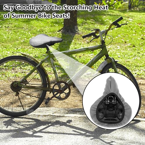 Fahrradsattel Überzug Sonnenschutz,Sattelschutz wasserdicht Fahrradi,Aluminiumfolie,Wärmedämmung,Fahrradsattel Regenschutz,Universal Sattelüberzug Fahrrad für Elektroauto/Fahrrad/Mountainbike,Silber