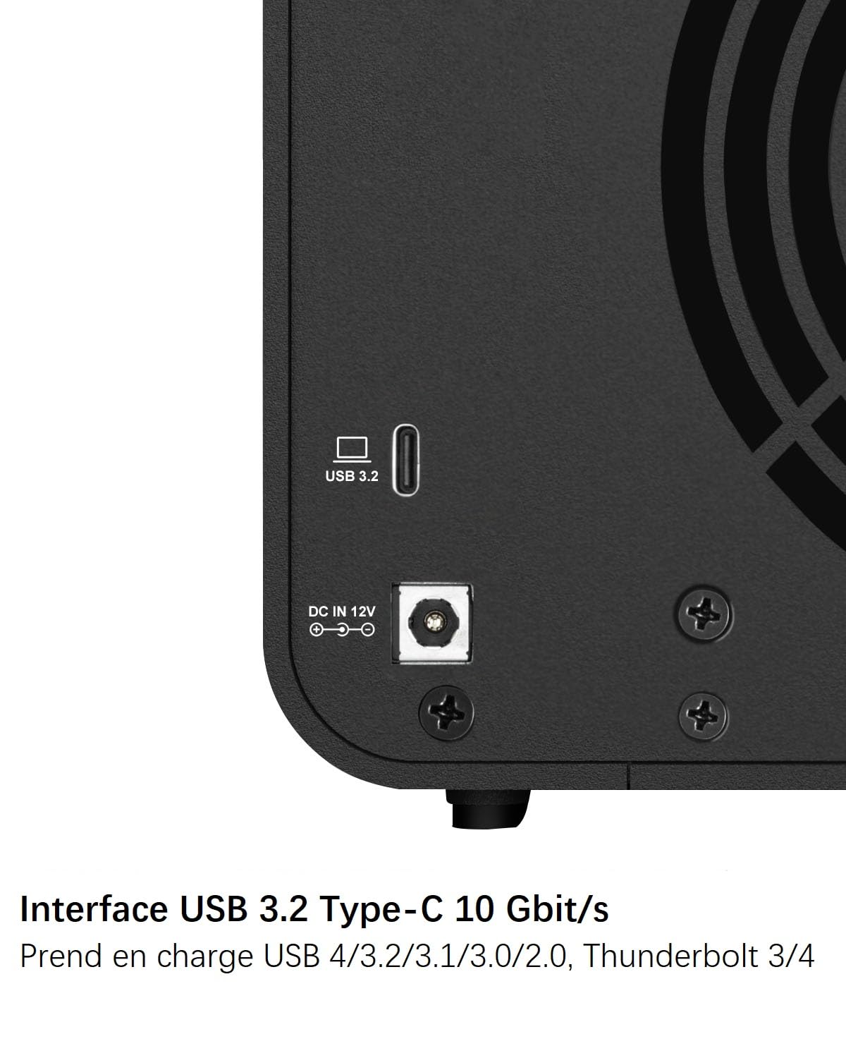 TERRAMASTER D4-320 Boîtier de Disque Dur Externe - 4 Baies USB 3.2 Gen2 10Gbps Type-C Stockage USB échangeable à Chaud Plug and Play (sans Disque)