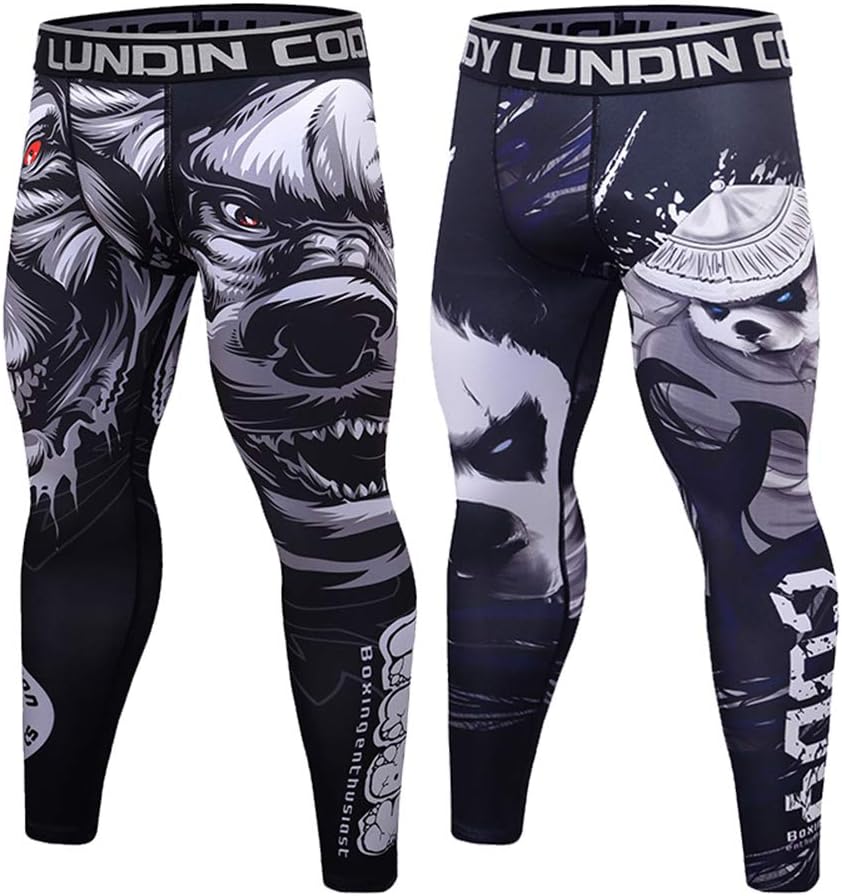 TX Men's BJJ Spats Leggings Tights Jiu Jitsu MMA No Gi Compression Pants for Running Gym