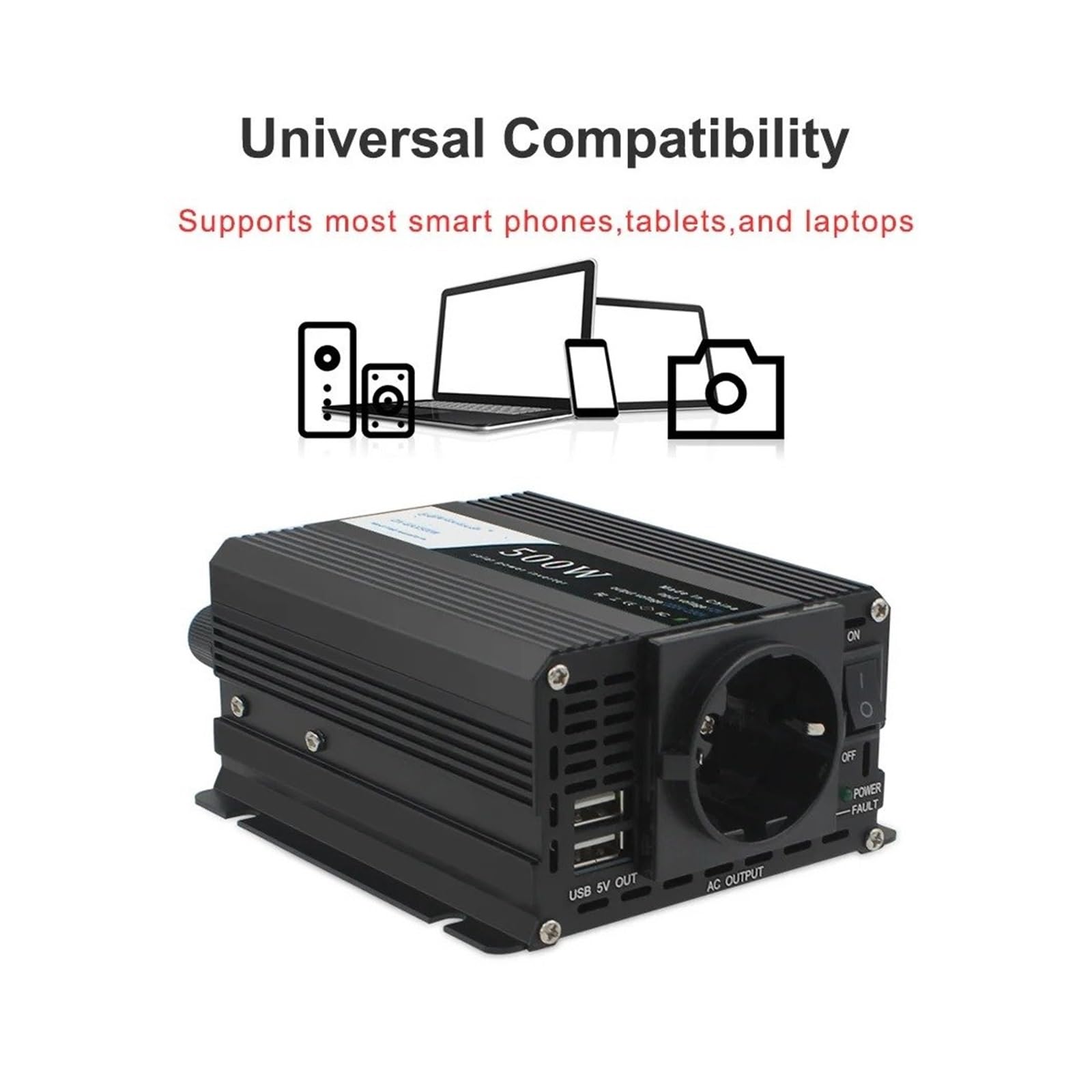 Inversor Corriente para Coche 12 V 220 V 500 W 12 V 220 V 50 Hz para Encendedor De Cigarrillos Convertidor