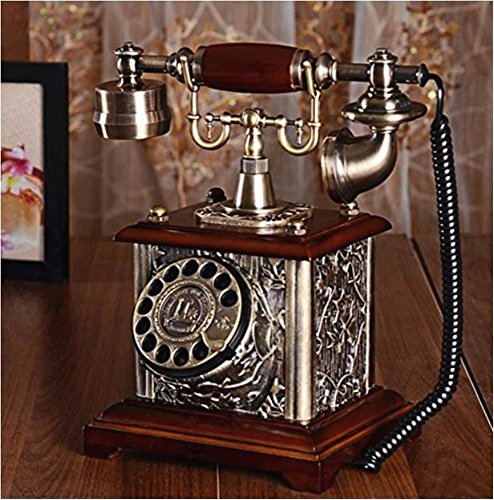 Xichen Wood Retro Style Retro Rotary Dial Corded Telephone Home And Office #TOP5