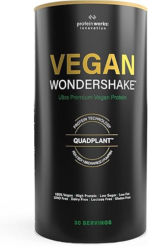 Protein Works - Wondershake vegano  Batido de proteínas veganas  Proteína vegana en polvo ganadora de múltiples premios  Sabor súper suave y