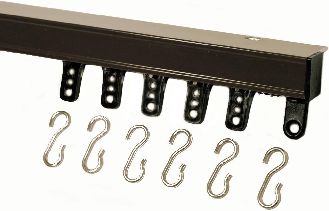 Kirsch 94004 Hand Draw Ceiling Mount Curtain Track Set (18' in 3 Sections-Bonze)