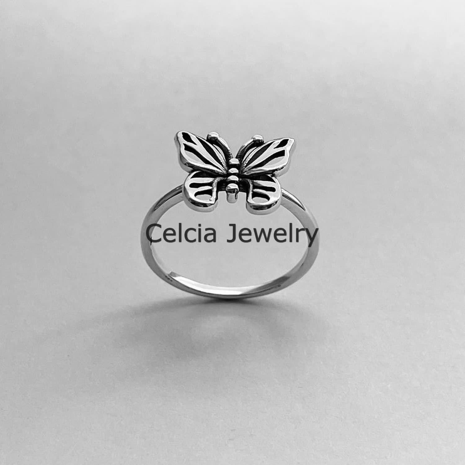 Anello a farfalla delicato in argento sterling puro 925, anello spirituale, anello boemo Boho, anello fatto a mano unico organico, anello minimalista, anello del giorno delle madri Super