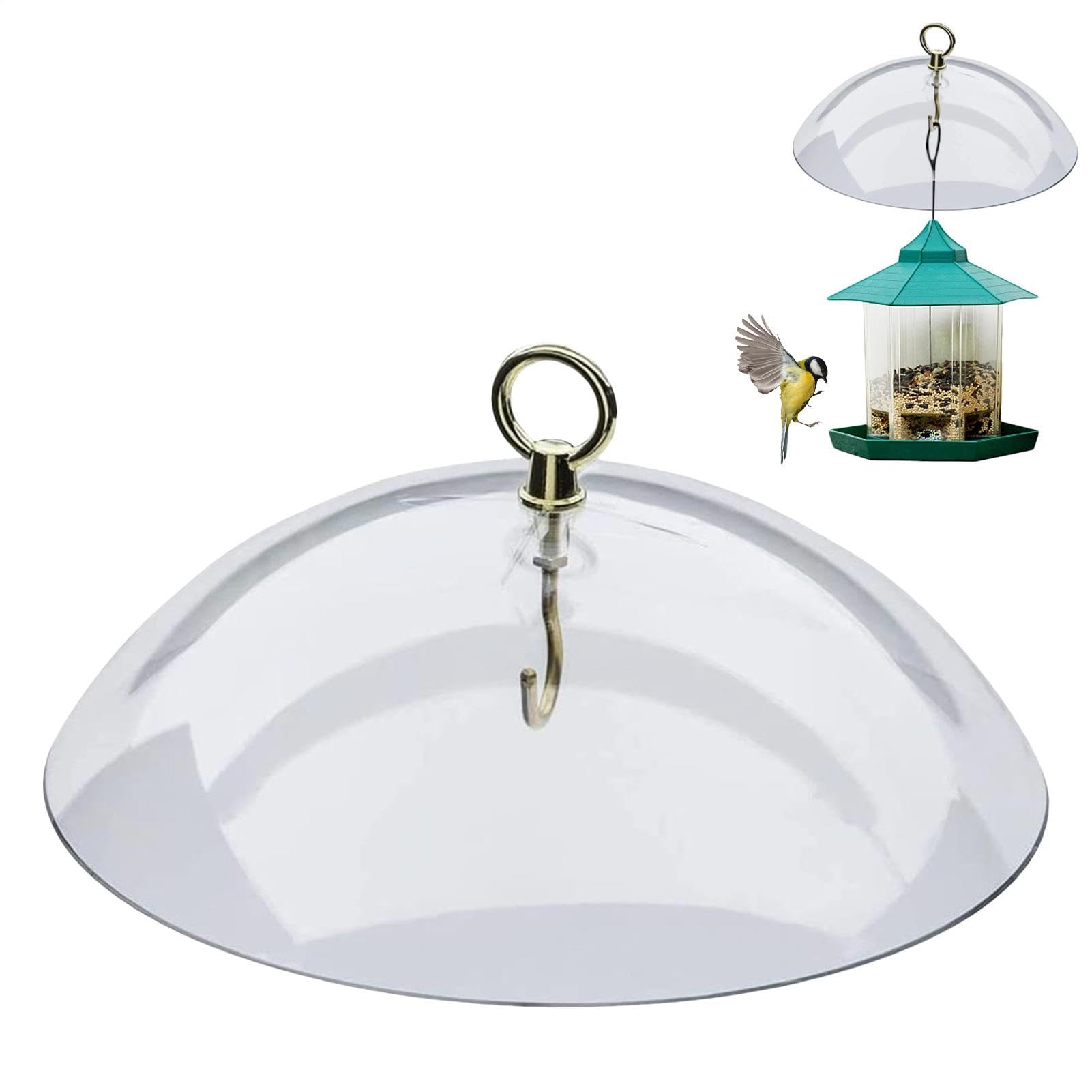 Evita que las ardillas roben comida para pájaros, cúpula transparente de protección contra la lluvia, la nieve, el sol