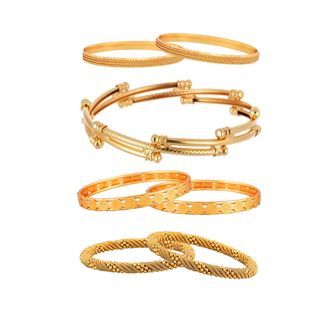 KENNICE Jewellery Combo Of Designer Victoria Bangles, Trendy Gold Plated Bangles For Women & Girls - Pack Of 7 (B09NTGZT59) Amazon Price History, Amazon Price Tracker