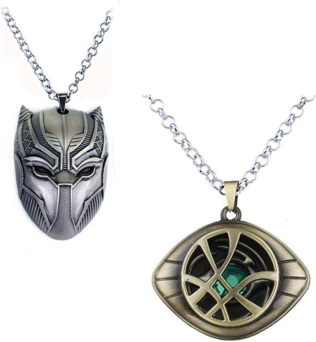LADY HAWKMetal Eye Shaped Costume Prop Locket and Superhero Character Accessory Prop Pendant with Length Adjustable Chain for Unisex; Pack of 2 (C-1043)