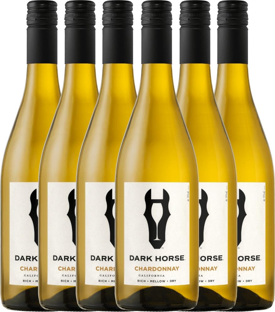 Chardonnay - Dark Horse Weißwein 6 x 0,75l VINELLO - 6 x Weinpaket inkl. kostenlosem VINELLO.weinausgießer