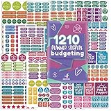 Savvy Bee Budget & Finance Pack of 24 Sheets 1210 Pieces Stickers with Unique Stunning Design and Premium Glossy Planner Stickers for Calendars, Journals and Etc.