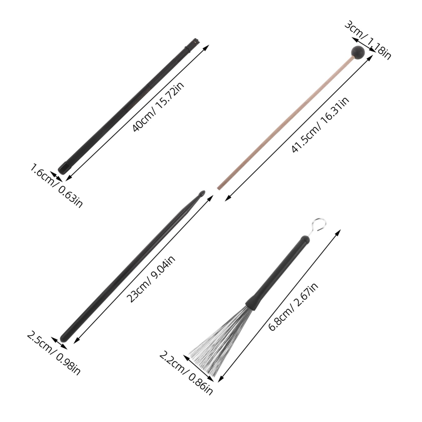 Hemobllo Bacchette Per Batteria Di Spazzole Metalliche e Nylon Bacchetta Antiscivolo Custodia Per Bacchette Tracolla Accessori Per Strumenti Musicali