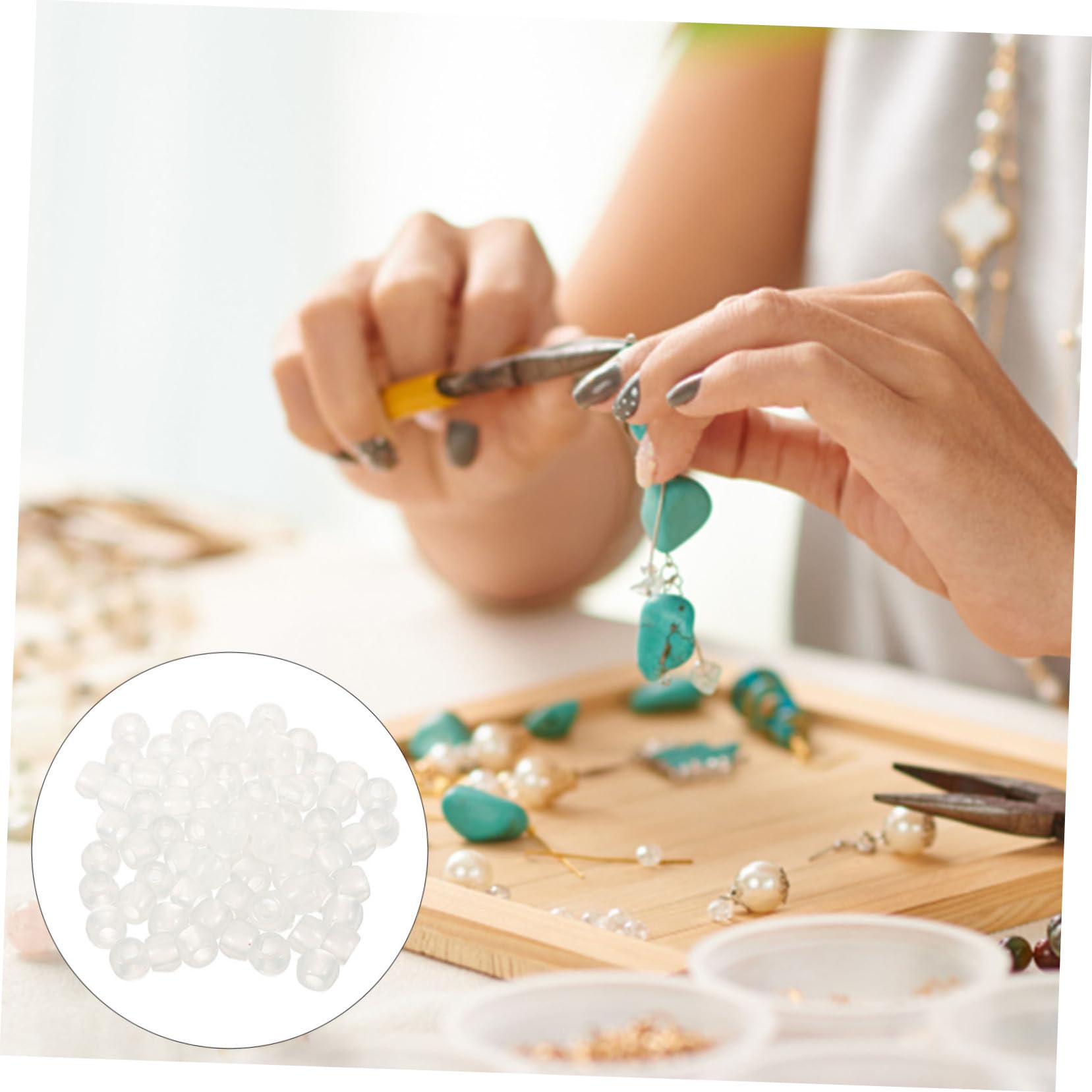 1000 Cuentas UV Que Cambian De Color TEHAUX - Perlas Transparentes Que Reaccionan Al Sol, Para Manualidades Y Joyería DIY