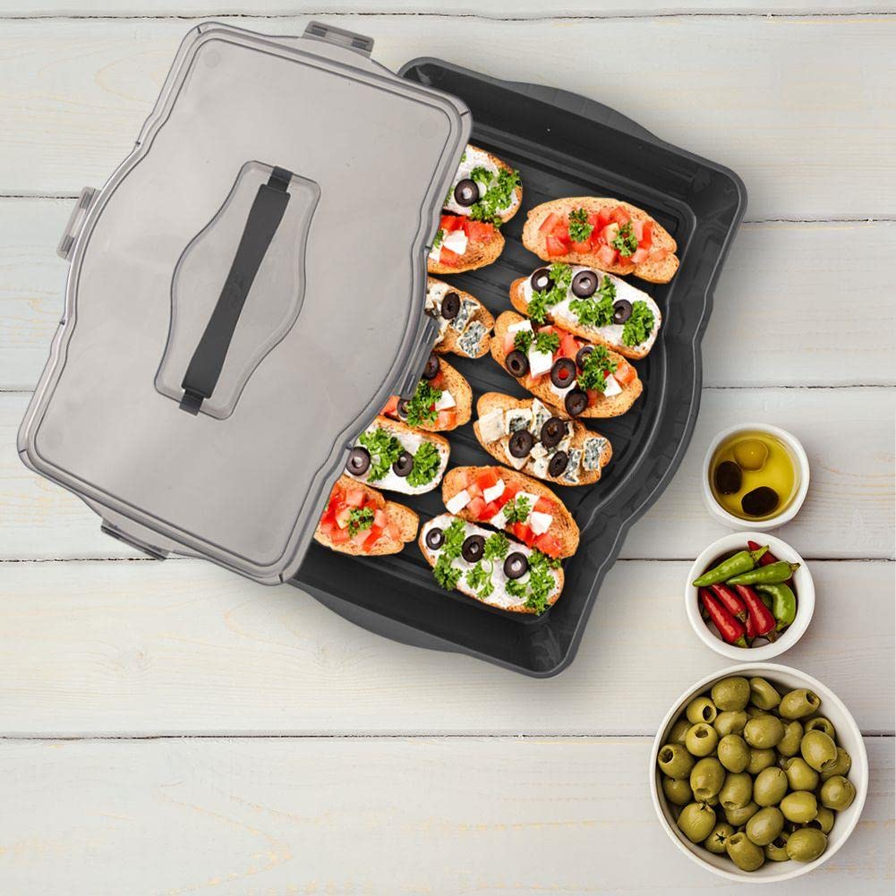 orion group Contenitore da cucina per il trasporto degli alimenti | con coperchio, maniglia per torte, 45 x 35 x 9,5 cm