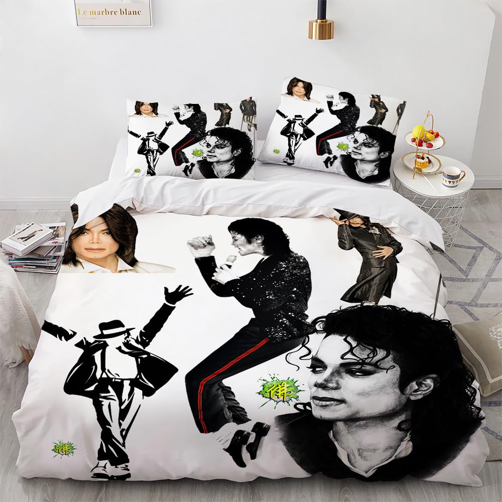 Shaari Duvet Cover Set Single 135 x 200 cm Polyester 3 Piece Bedding Set with 2 Pillowcase Quilt Cover Closure