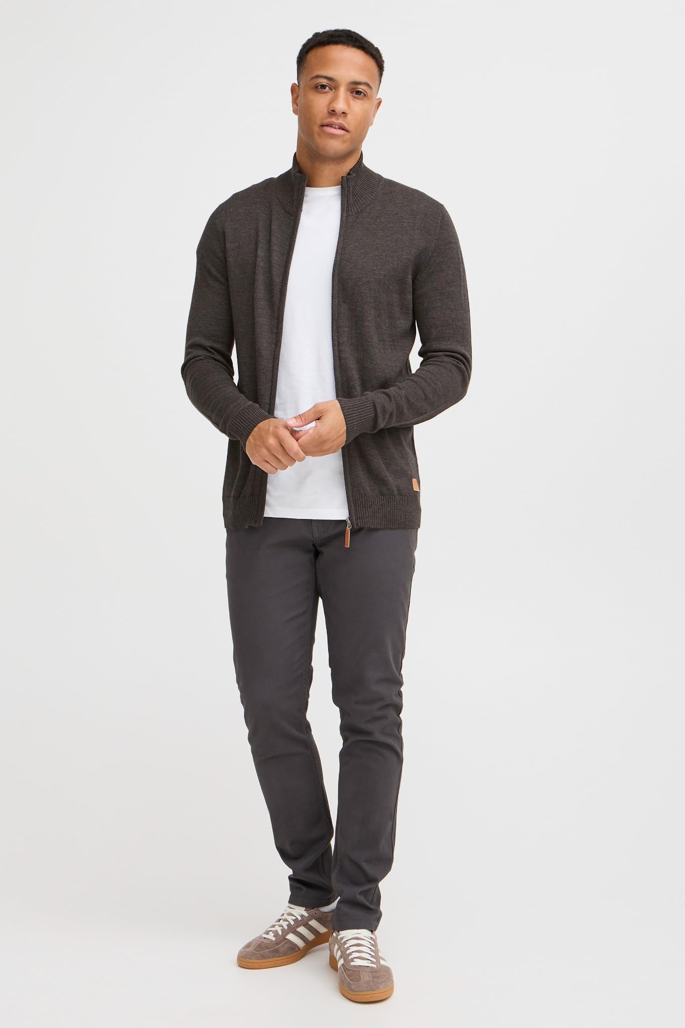 BLEND Norman Cárdigan Chaqueta De Punto Rebeca para Hombre con Cuello Alto Cremallera