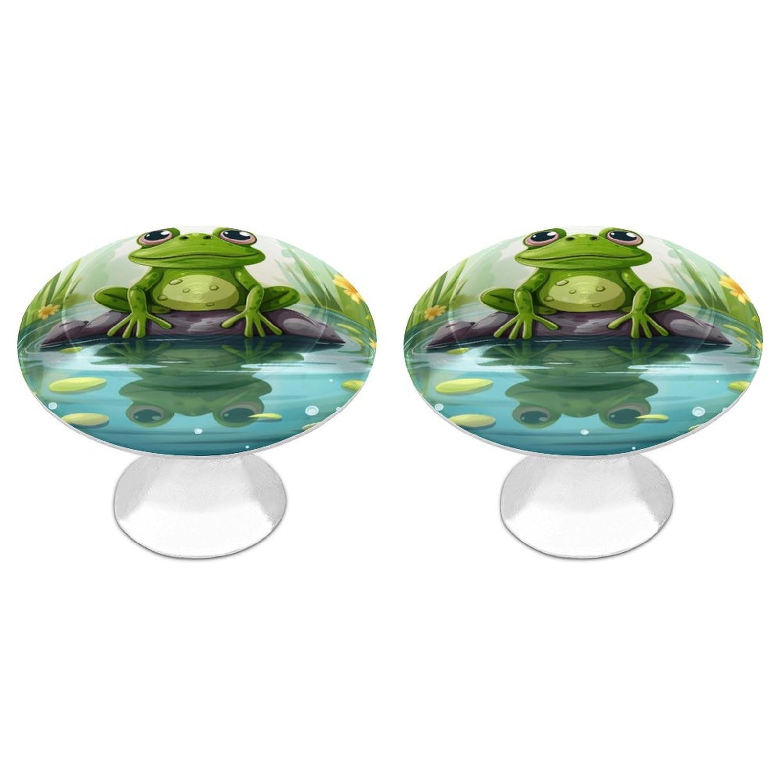 NTVOWPZO Cabinet Handles Round Drawer Pulls Frog in A Pond Dresser Knobs for Cabinets and Drawers Handle for Bathroom Cupboard Drawers Cabinet Pulls for Kitchen Door