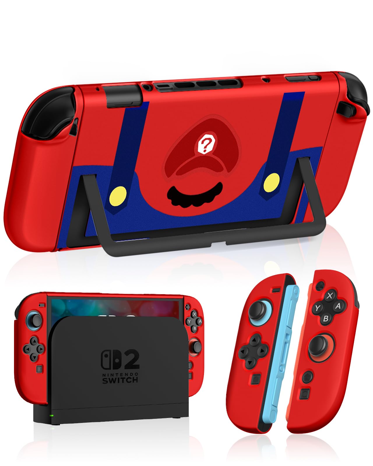 Photo 1 of Gurgitat Dockable Case for Nintendo Switch 2 - Cute Cool Cartoon Design Soft TPU Grip Cover for Joy-Con Red MLA PC for Switch 2 Protective Case 2025 for Boys Teens Girls