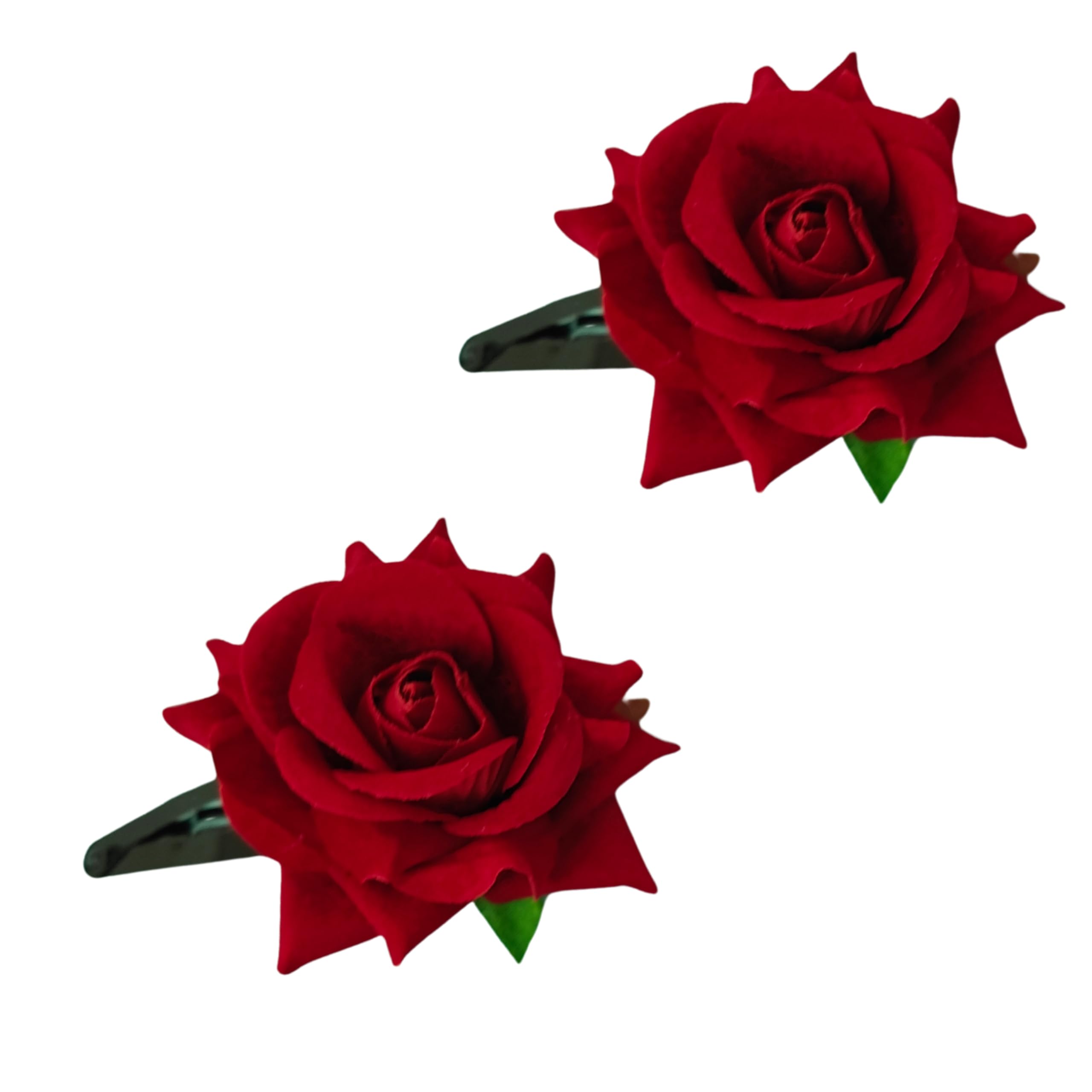 LYF5STAR Handmade Artificial Rose Flower Tiktok Hairpin | Bridal Hair Accessories | Artificial Rose Hair pin | Stylish and Elegant Hair Accessories for Women & Girls | Pack of 2