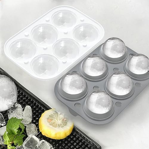 Miniatura 9 de ROTTAY Bandejas para cubitos de hielo (juego de 2), máquina de bolas de hielo con tapa y cubo de hielo cuadrado grande para whisky, cócteles y hecho