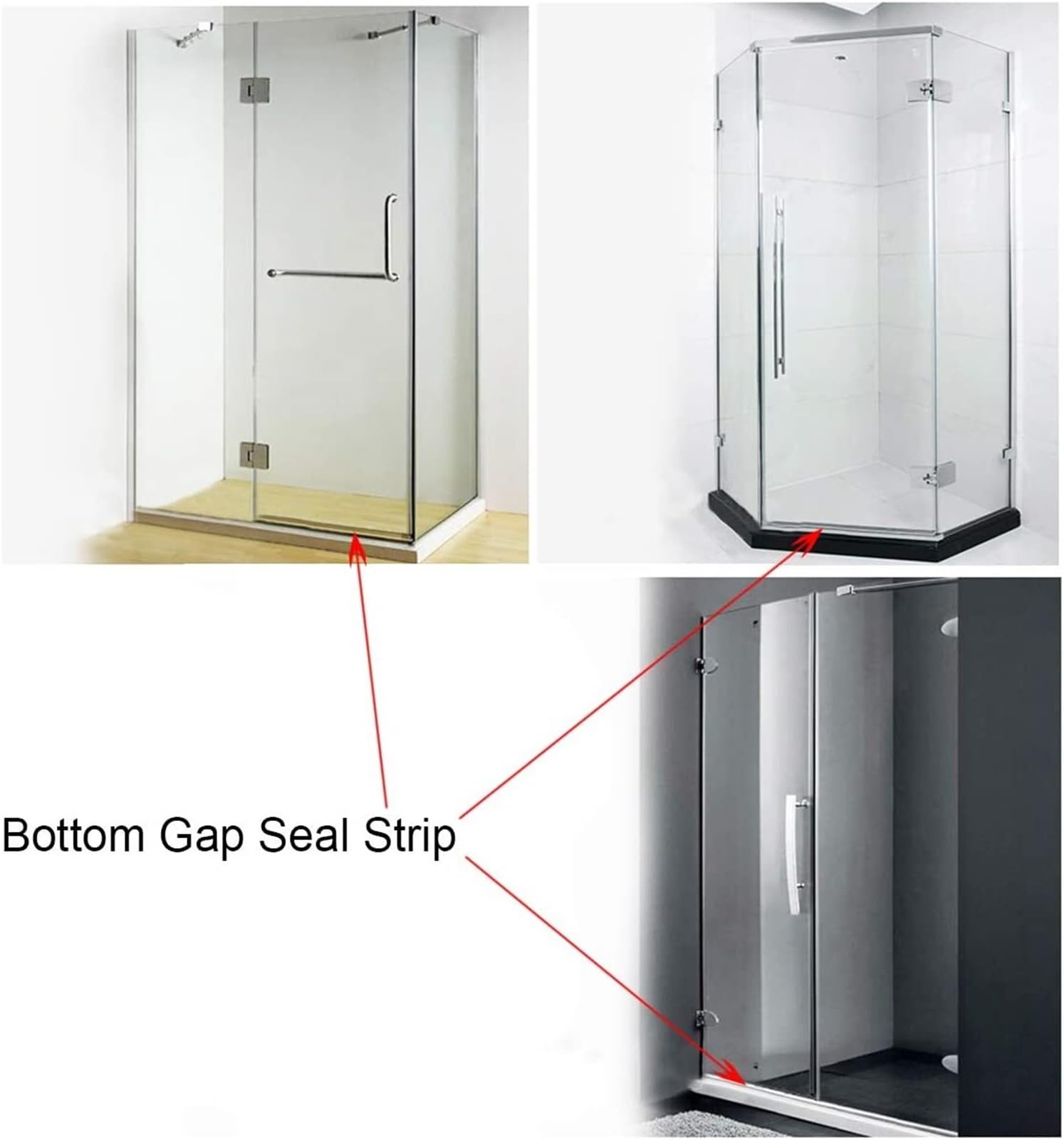 4 m Badewannen-Duschstreifen-Dichtung for Bildschirme, Türen, passend for 4–6 mm Glas, dichtet Lücken, PVC-Dichtungsstreifen, Badezimmer, transparentes Zubehör für Duschtüren, Glas(23mm gap)