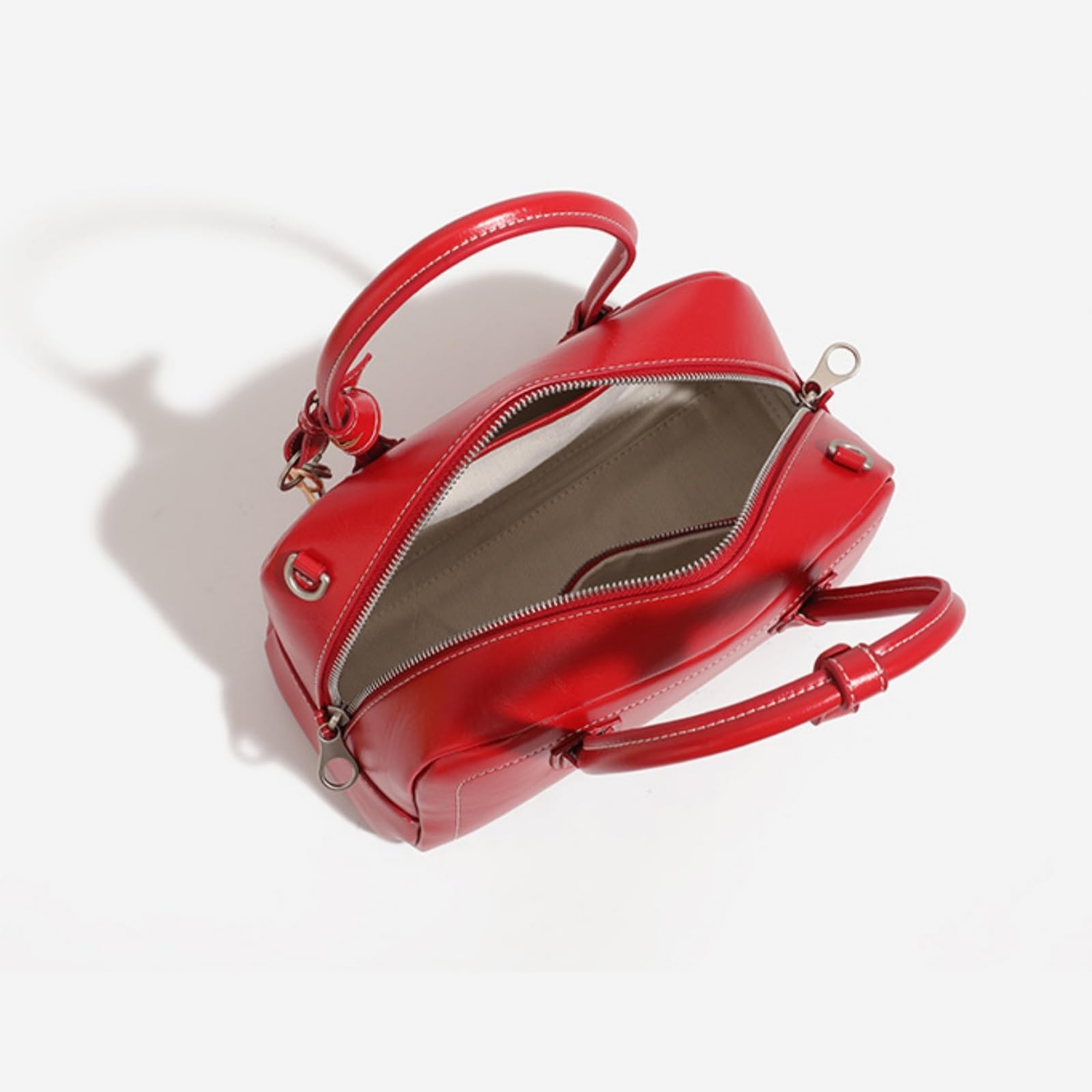 Borsa Donna Donne Boston Borsa, Pu Crossbody A Spalla con Maniglia Superiore per Nozze Festa Lavoro Shopping Viaggio Incontri-Red