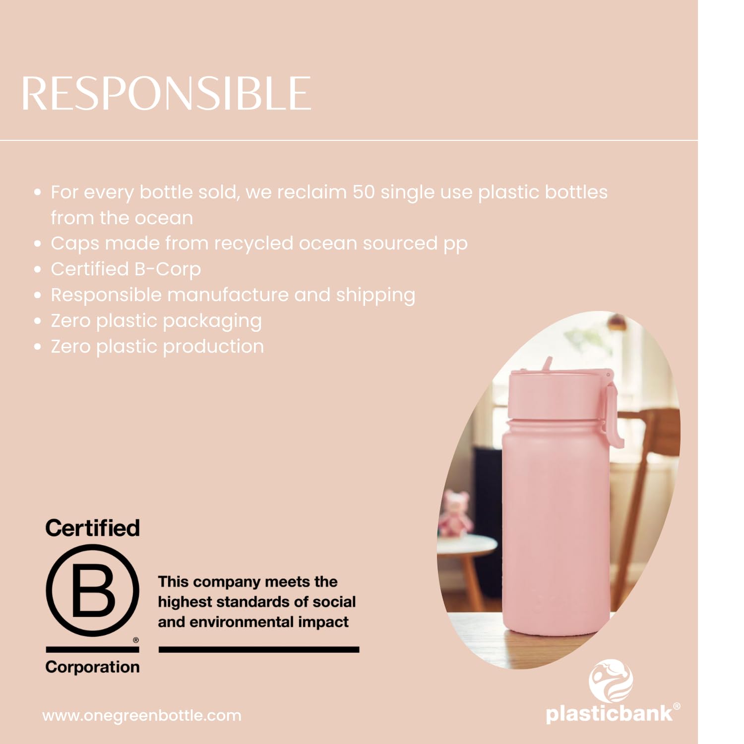 One Green Bottle, Epic Stainless Steel Water Bottle, Leakproof Metal Triple-Walled Vacuum Insulation, 14oz 400 ml - Image 4