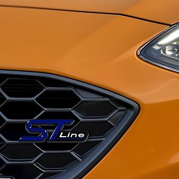 Q1-TECH, 2 PCS ST Line Emblem 3D Metal Badge Car Hood Truck Door Side Rear Trunk Emblem Sticker Decals for Universal (Blue)