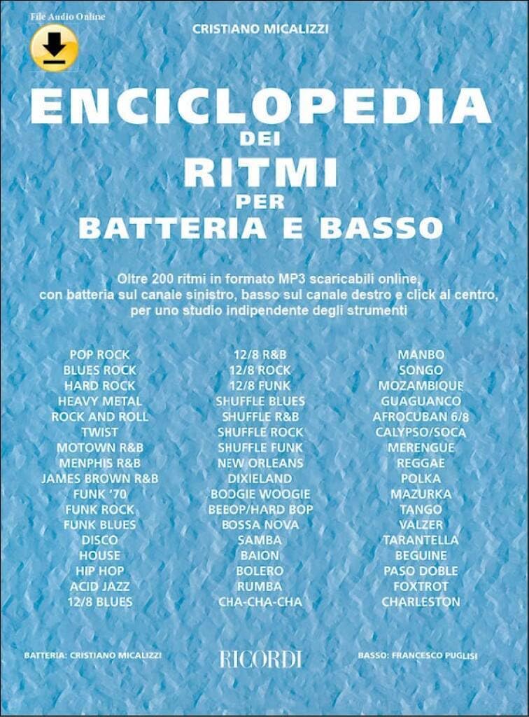 Cristiano Micalizzi Enciclopedia dei Ritmi per Batteria e Basso | Metodo Completo con CD | Guida per Batteristi, Bassisti e Insegnanti di Musica | Impara Ritmi Complessi con Facilità