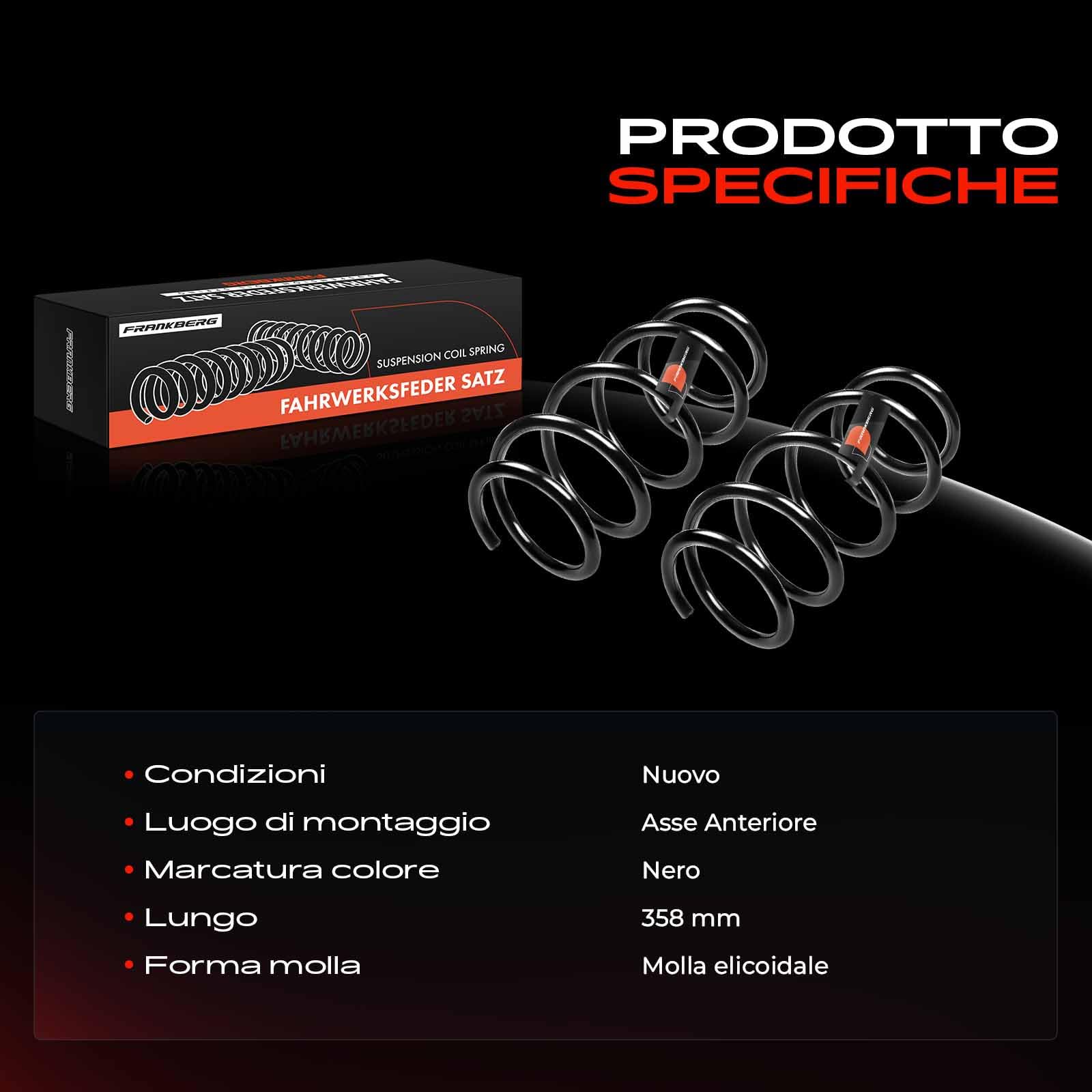 Frankberg 2 molle per sospensioni assale anteriore 8200304229 | Compatibile con: Scénic II JM0/1_, Grand Scénic II JM0/1_, Grand Scénic II JM0/1