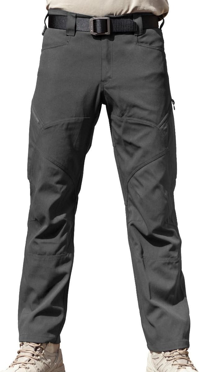 FREE SOLDIER Men’s Tactical Pants Scratch-Resistant Multi-Pockets Duty Work Pants Breathable Lightweight Pants (Gray, 34W)