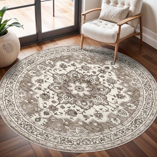 TOPRUUG Washable Oriental Area Rug - 6ft Round...