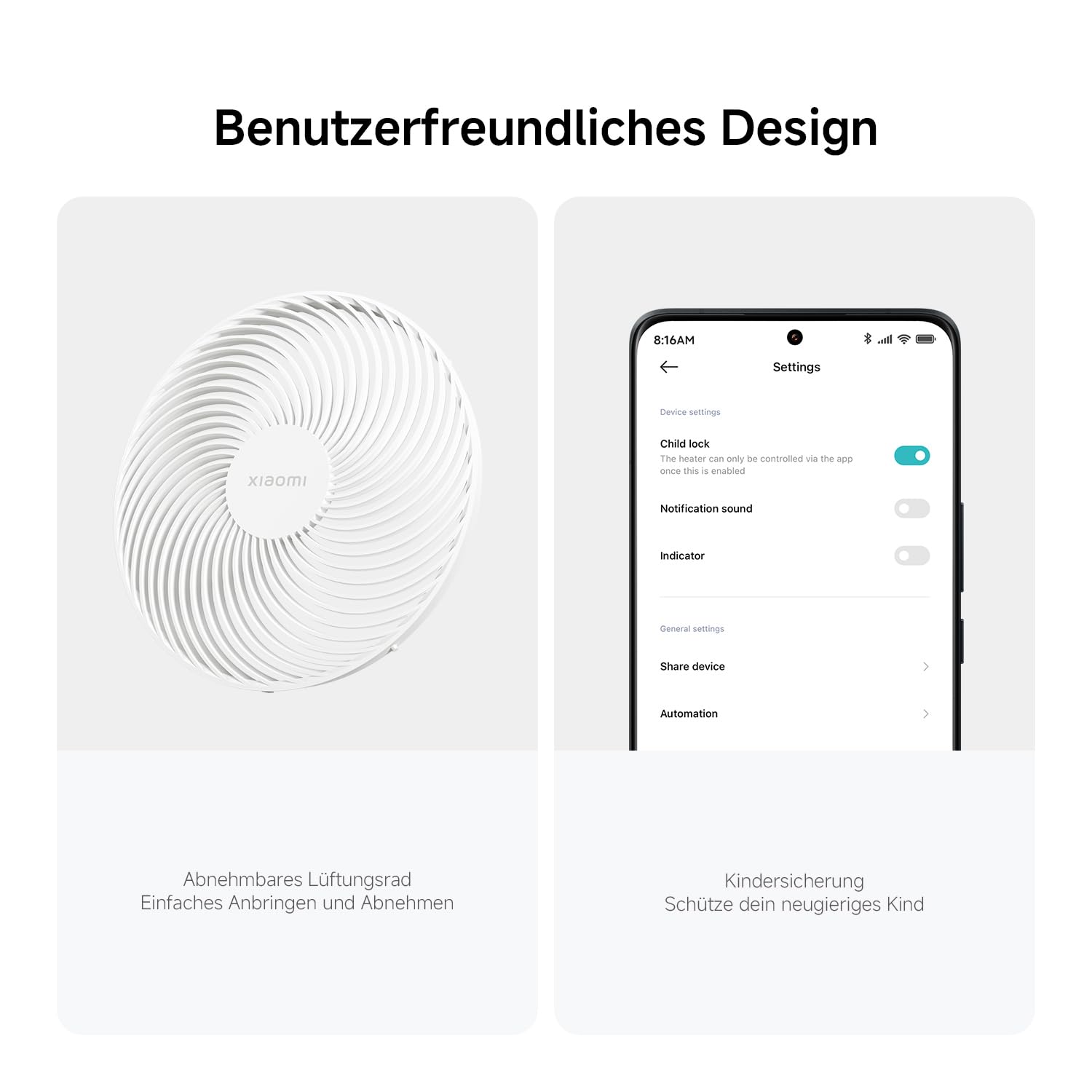 XIAOMI Smart Standing Air Circulation Fan 1440m³/h 3D-Luftverteilung 2-in-1 Ausziehbarer Standfuß 27,9dB(A) App-Steuerung Weiß
