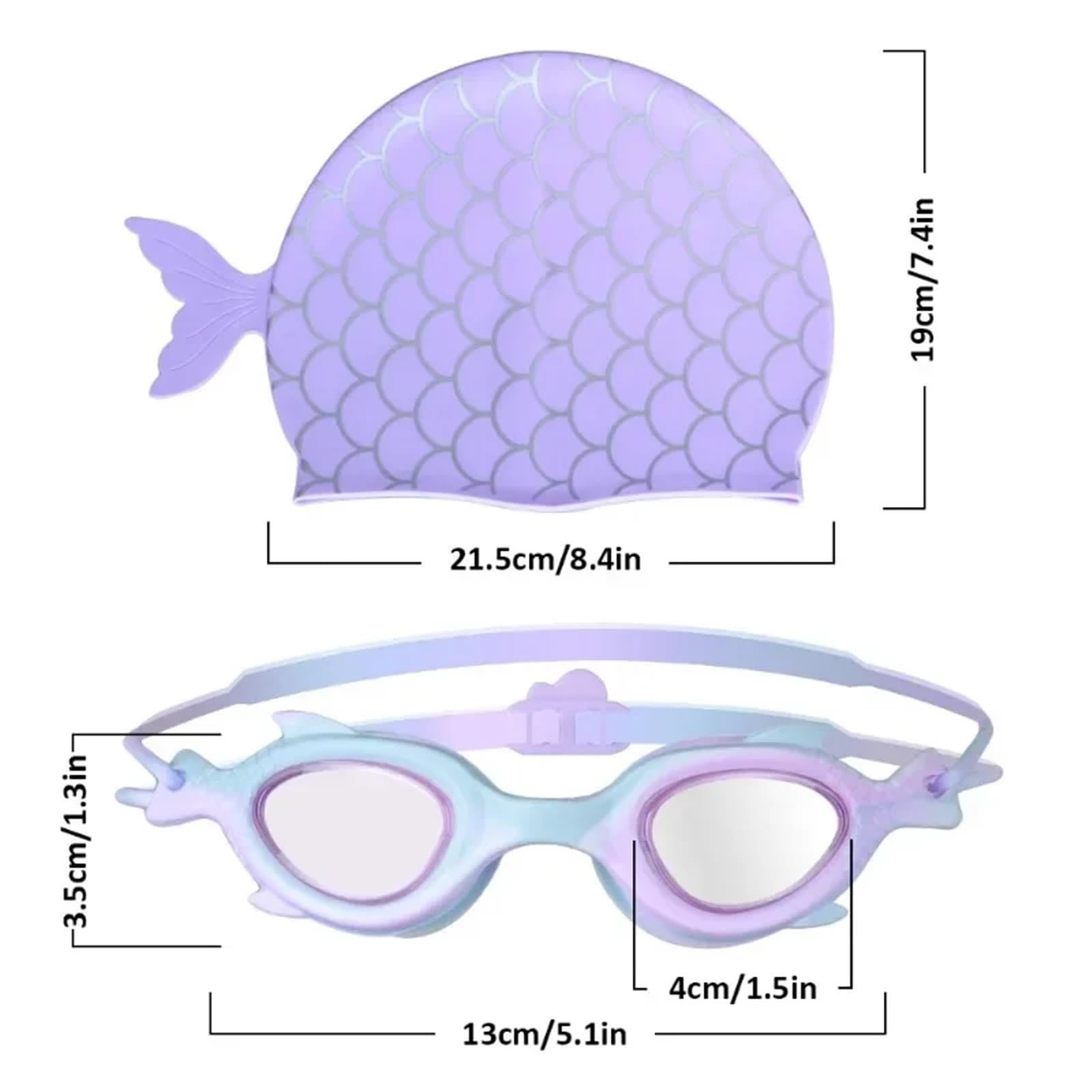 Schwimmbrillen Schwimmbrille mit Silikonkappe, geeignet for Jungen und Mädchen(Purple)