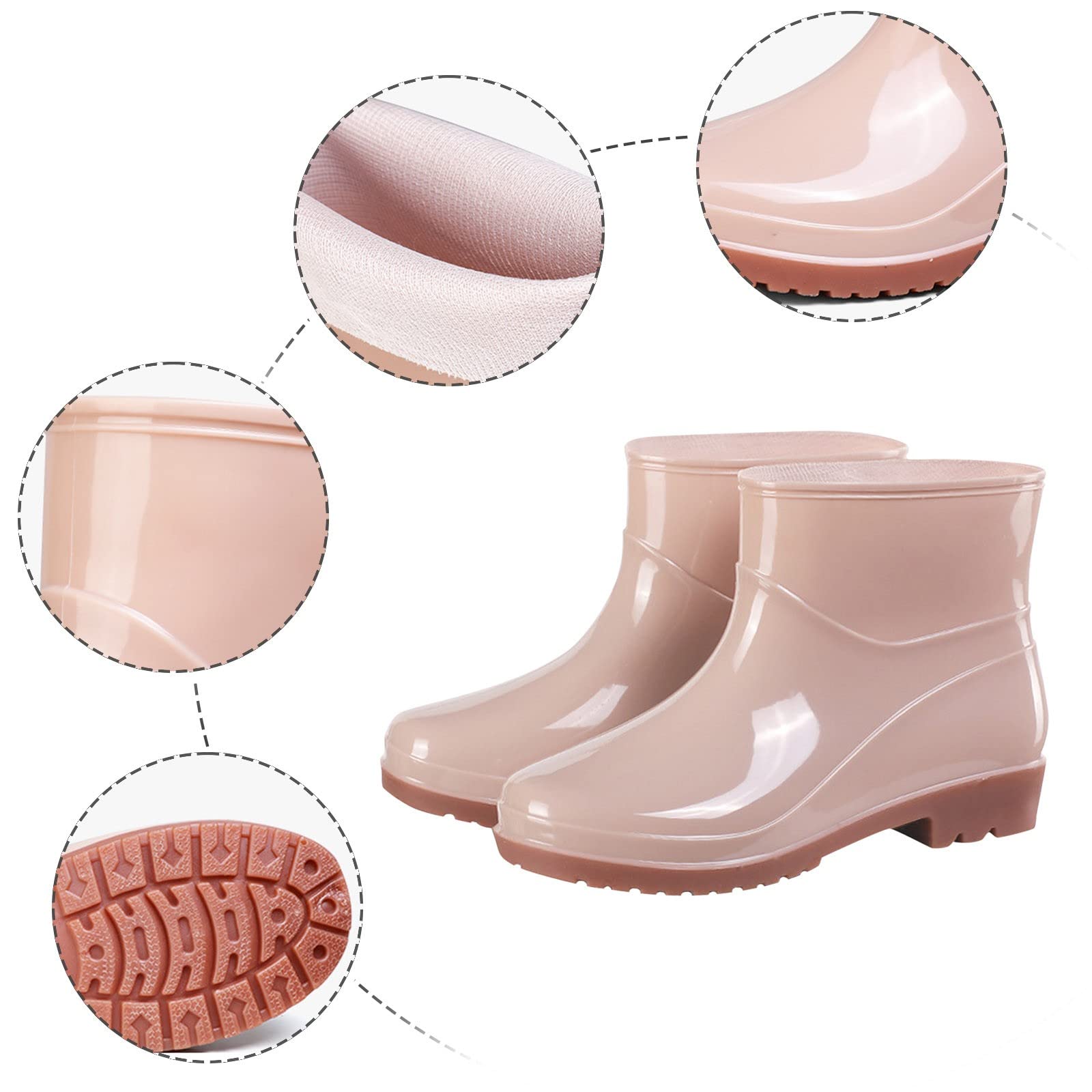 Botas de goma para mujer, botines de goma impermeables, botas de lluvia para exteriores, botines antideslizantes, botas de jardín Wellington, botas de goma cortas, botas de lluvia, botines de goma