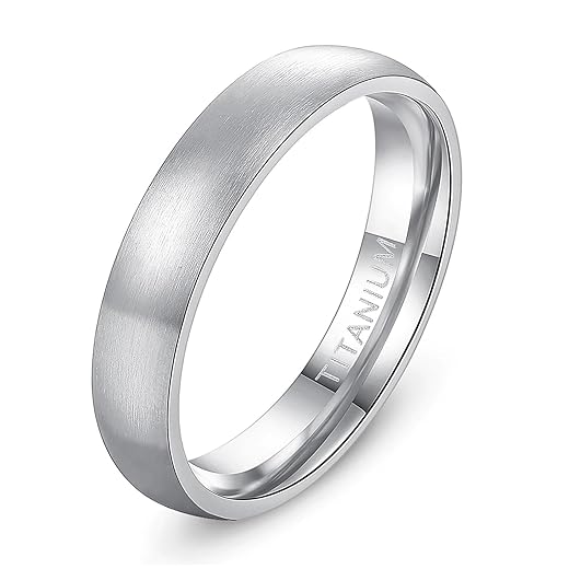 Titanium Brushed Dome Wedding Band