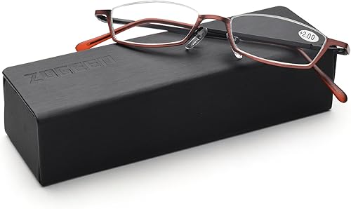 Miniatura 8 de T0340 - Gafas de lectura de aleación vintage sin montura para hombres y mujeres, con elegante estuche